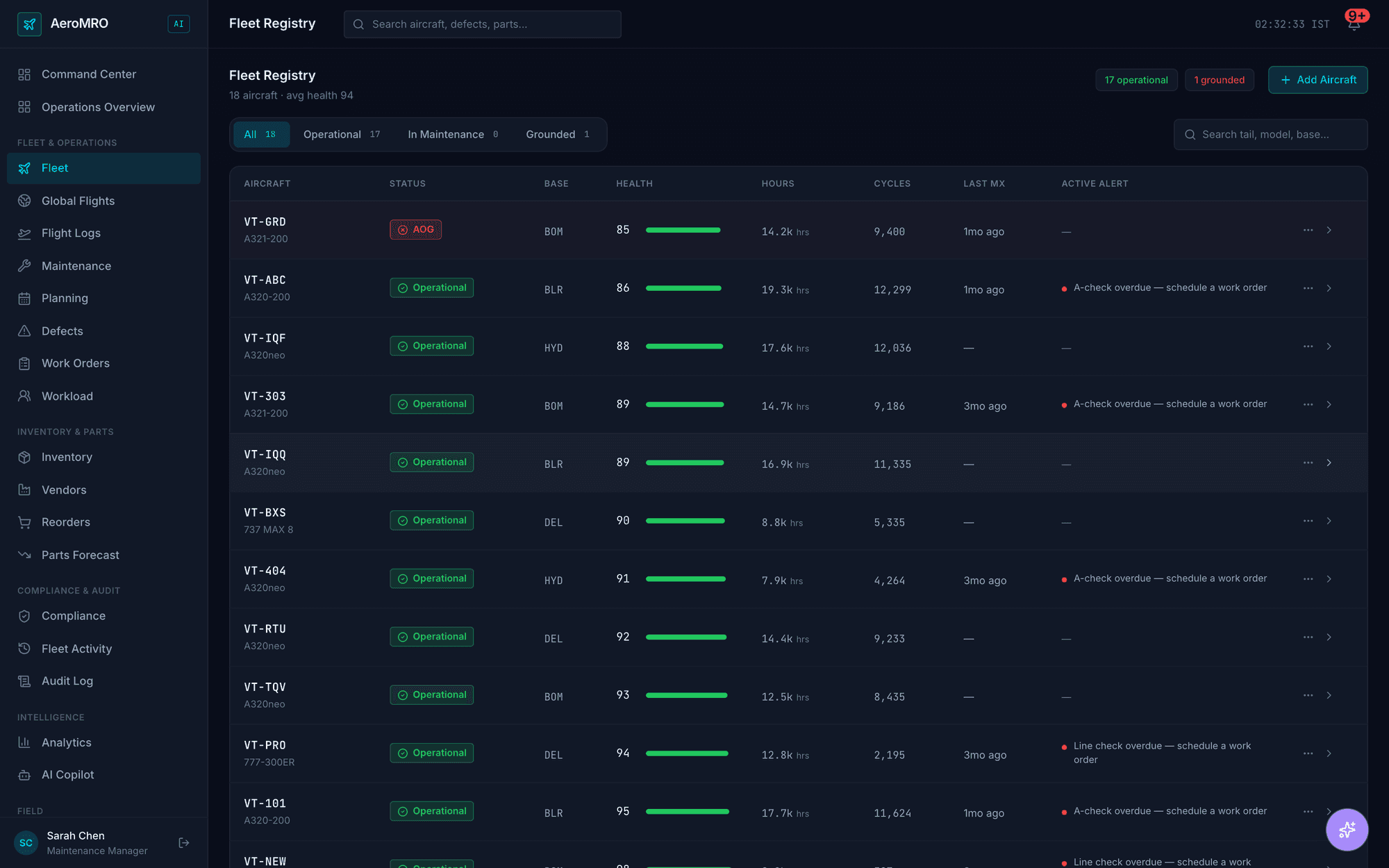 AeroMRO — Airline Maintenance Intelligence screenshot 2